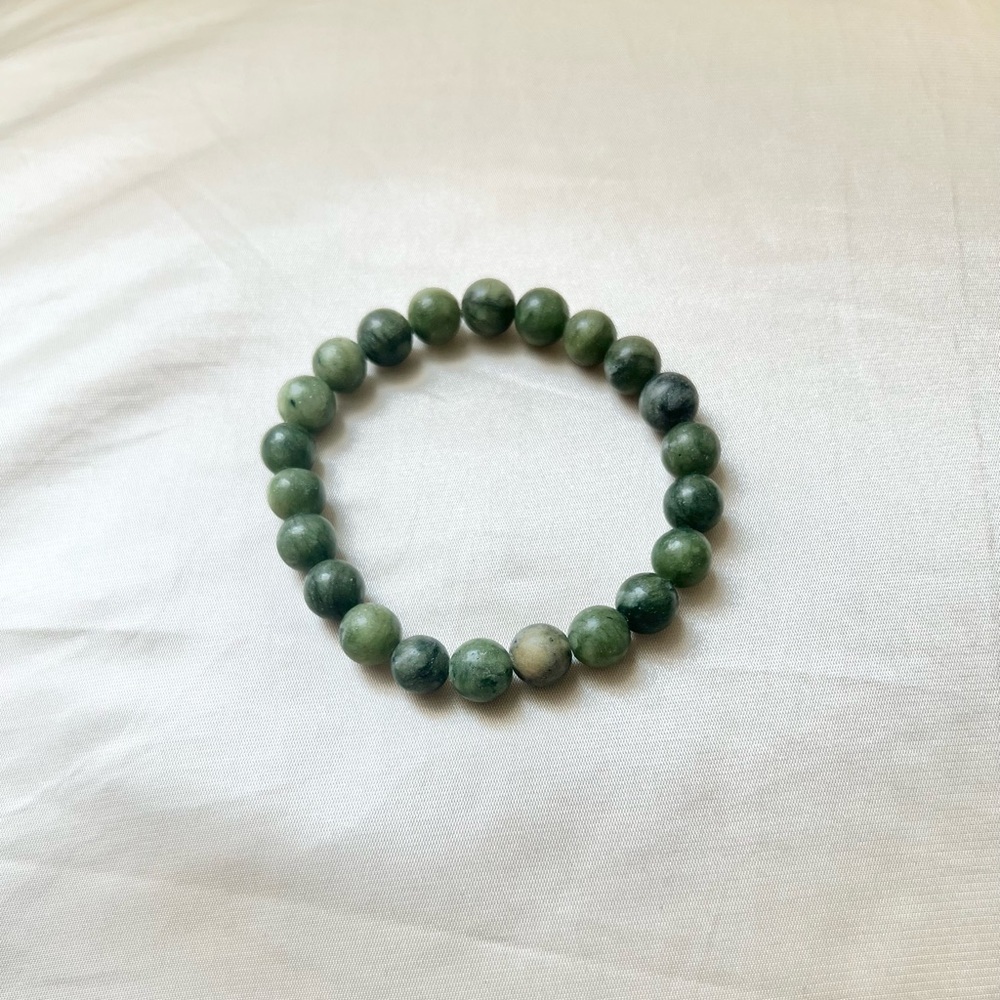 New: 8mm Handmade Green Jade Natural Crystal Bead Bracelet